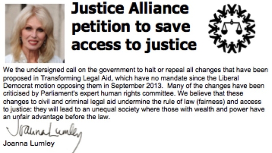 Joanna Lumley Justice Alliance