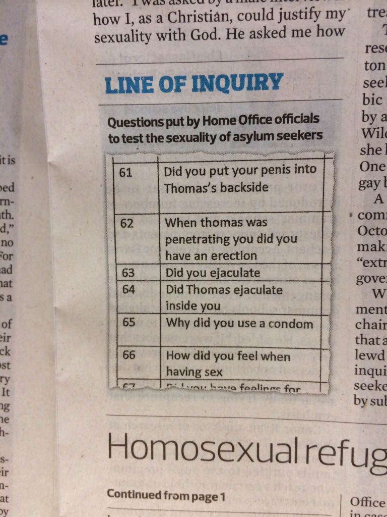 Gay asylum seekers face ‘humiliation’