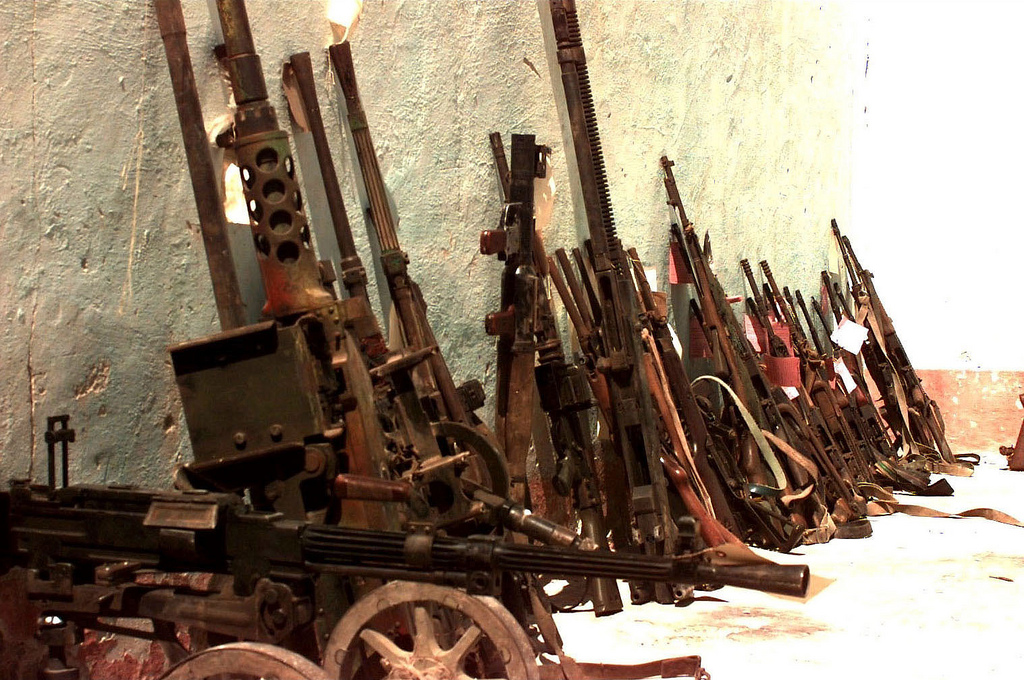 Confiscated weapons from 2006. That went well. Source