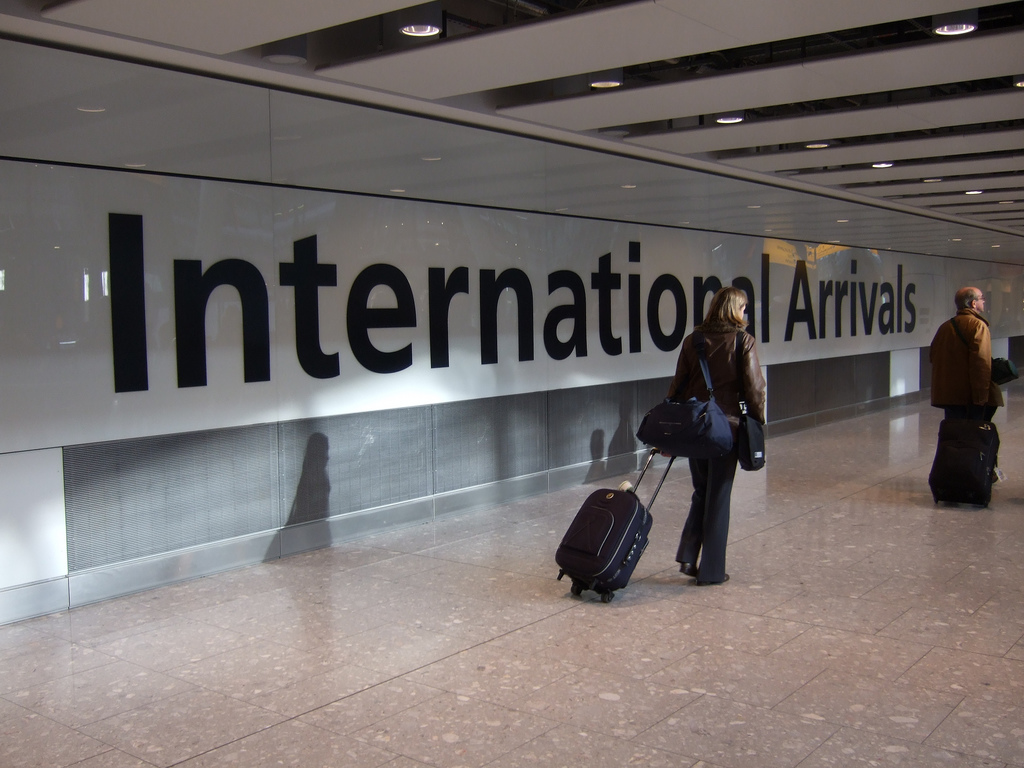 international arrivals airport visitor