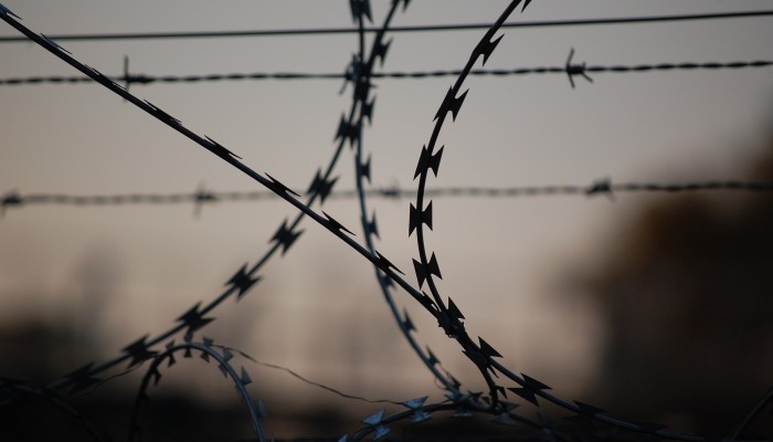 barbed wire prison detention