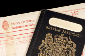 Blue British passport old