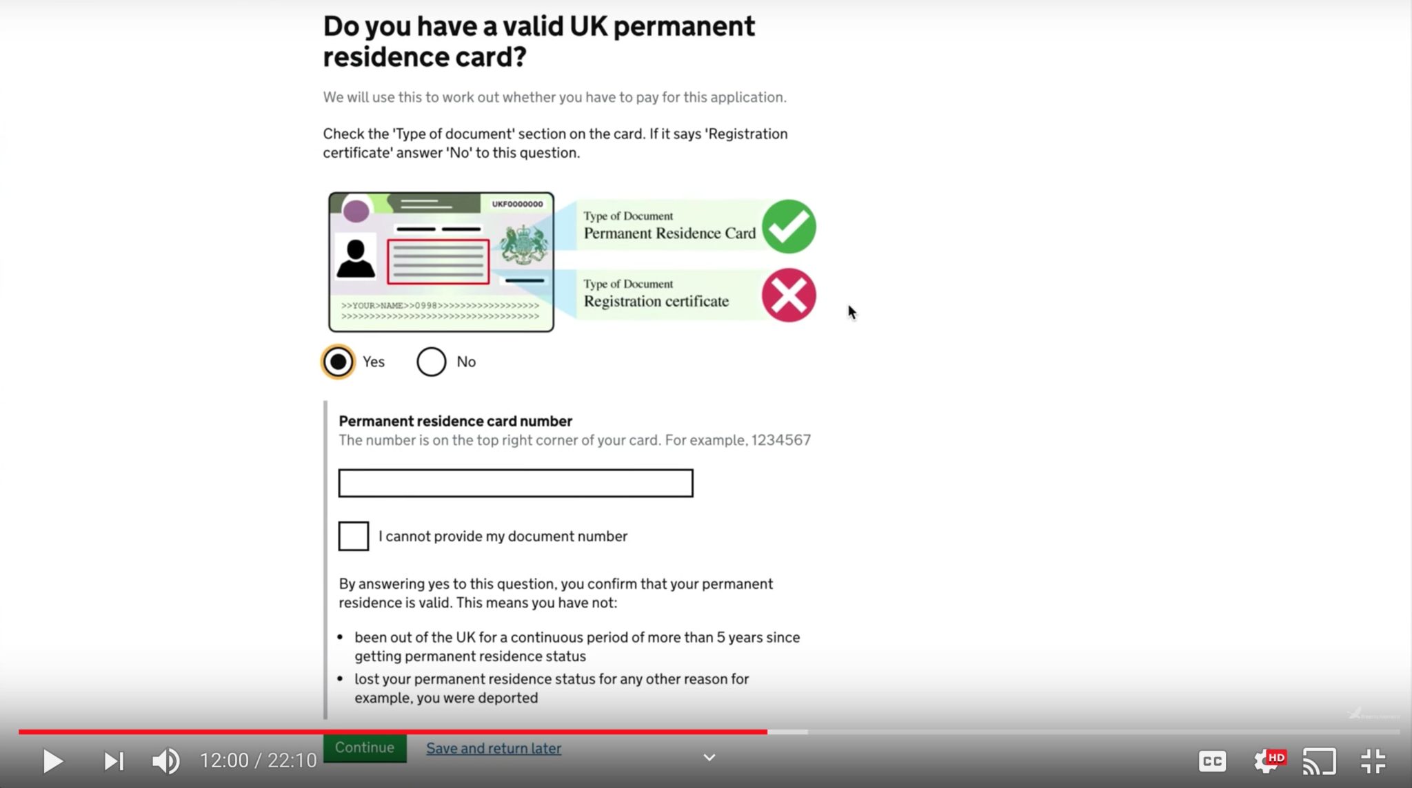 EU settled status application scheme video walk-through