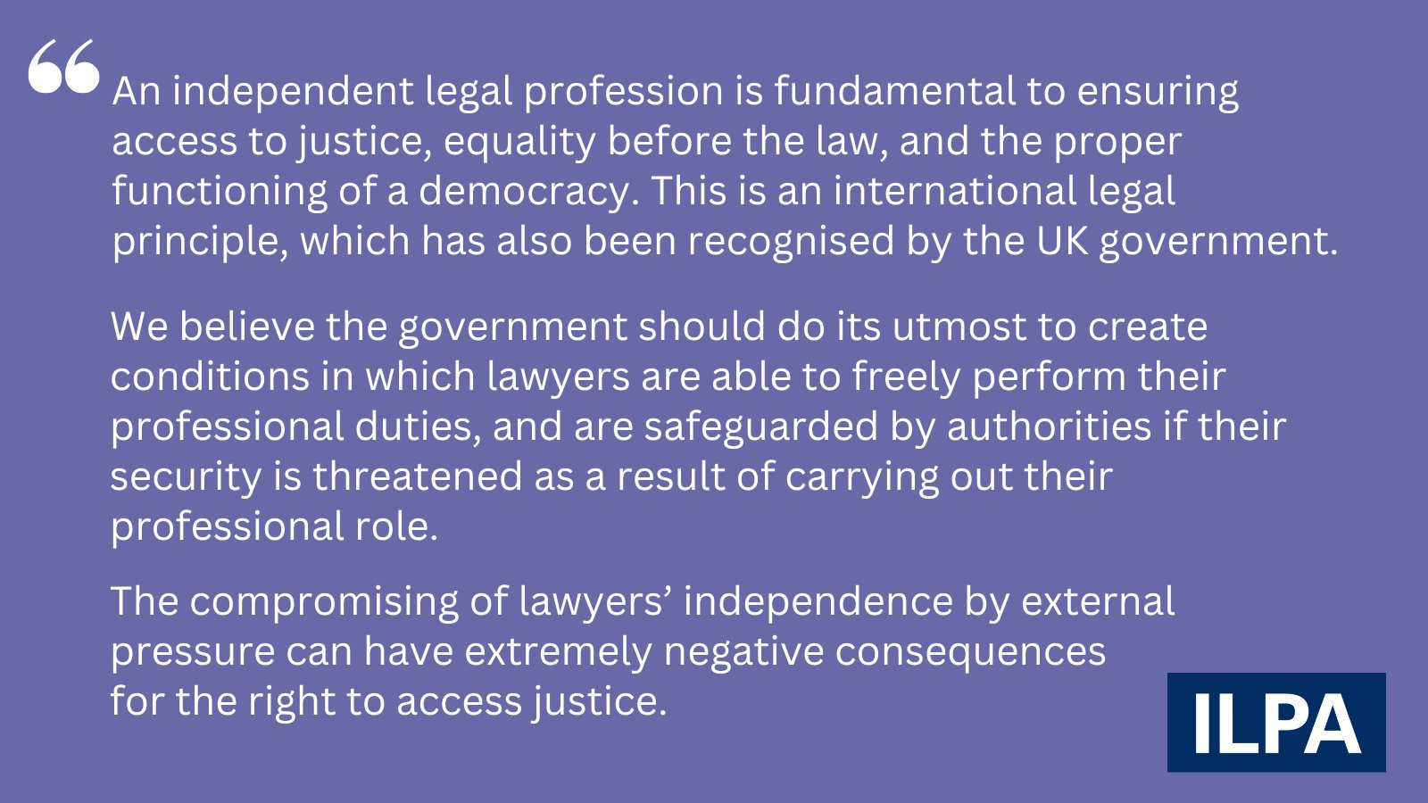 Immigration Law Practitioner’s Association statement on the Safety and Protection of Immigration Practitioners